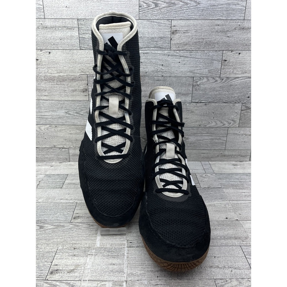 adidas Black and White High-Top Athletic Shoes